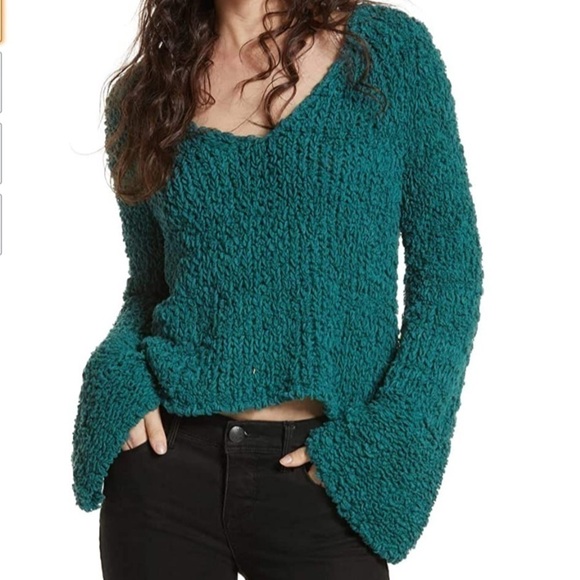 𝅺FREE People Womens Cropped Bell Sleeves Sweater - Picture 10 of 11